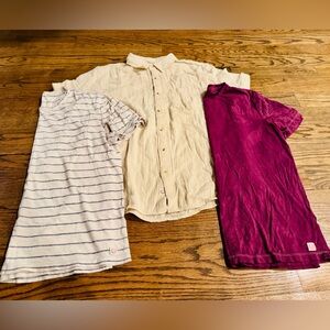 Marine Layer Women’s Top Bundle, Size Small Trio in Cream, Burgundy, and Striped